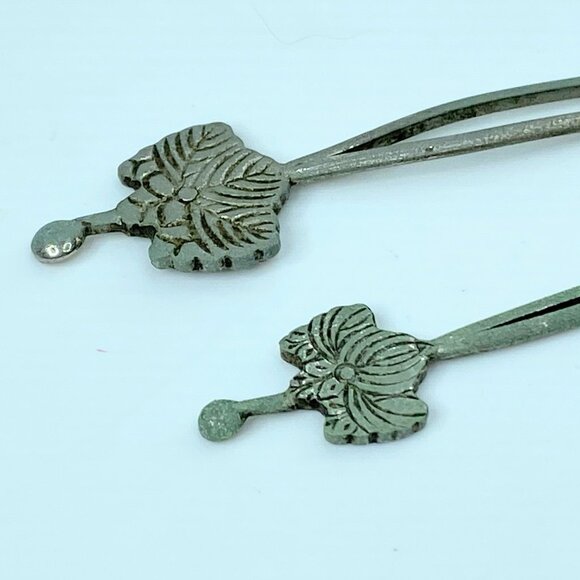 Kanzashi Antique Silver Vine Crest Hairpin Yukata Elegant matching pair GS622 - Picture 3 of 5